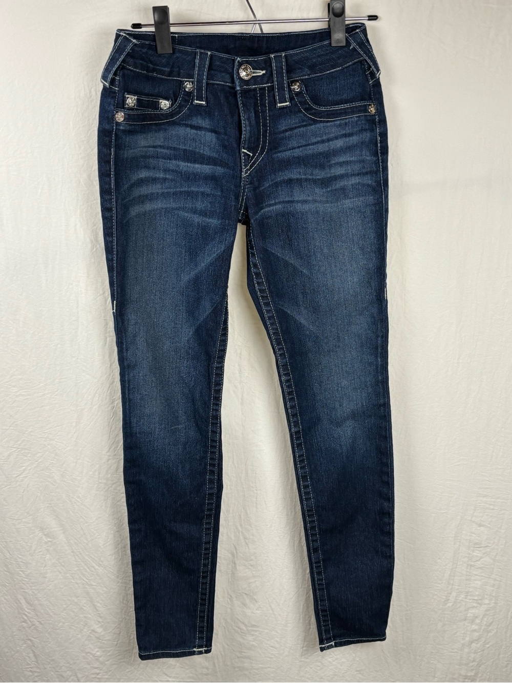 True Religion Women’s 27 4 Dark Wash Slim Jeans leggings - Classic Indigo Blue